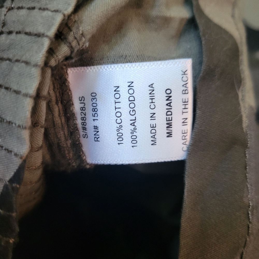 M CINCH WAIST LIGHTWEIGHT GREEN BLACK CAMO JACKET MULTI POCKETS LOVE TREE MEDIUM - Picture 6 of 7